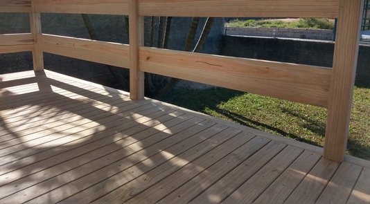 KIT 5 peças deck de madeira Pinus tratado SEM nós 9x290 centímetros (Cobre 1,30 m²)