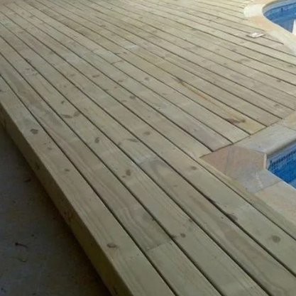 KIT 5 peças deck de madeira Pinus tratado com nós 9x290 centímetros (Cobre 1,30 m²)