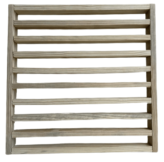 KIT 6 peças de Módulo cobogó (elemento vazado) ripado de Pinus tratado 50x50 centímetros (Cobre 1,5 m²)