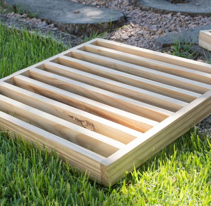KIT 6 peças de Módulo cobogó (elemento vazado) ripado de Pinus tratado 50x50 centímetros (Cobre 1,5 m²)