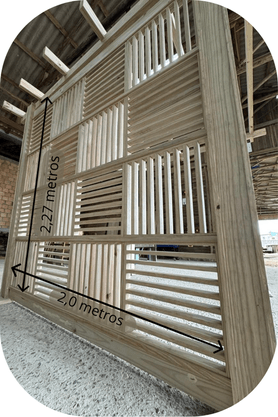 KIT Parede de Cobogó (cobre 4,54 m²) - Modelo Ripado - Pensemadeiras