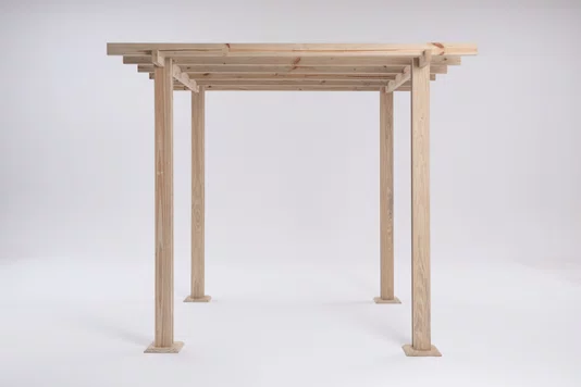 KIT Pergolado de madeira Pinus tratado 2,90x2,90 metros + Brise lateral ripado