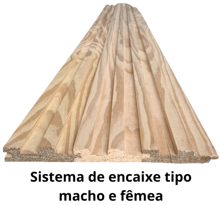 KIT 6 peças ripado de madeira Pinus tratado de encaixar 8,7x290 centímetros (Cobre 1,33 m²)