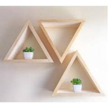 Prateleira Nicho Triangular de madeira Pinus tratado 30x35 centímetros