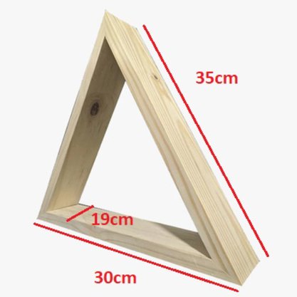 Prateleira Nicho Triangular de madeira Pinus tratado 30x35 centímetros
