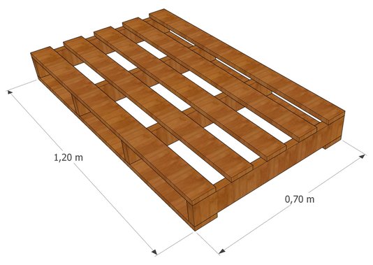 Palete para montagem de mobiliário ou jardim de madeira Pinus tratado 70x120 centímetros