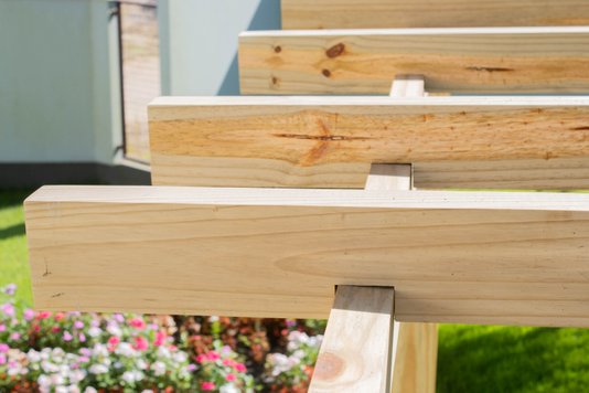 Pergolado para jardim de madeira Pinus tratado 2,90x2,90 metros - Modelo Cabernet Sauvignon