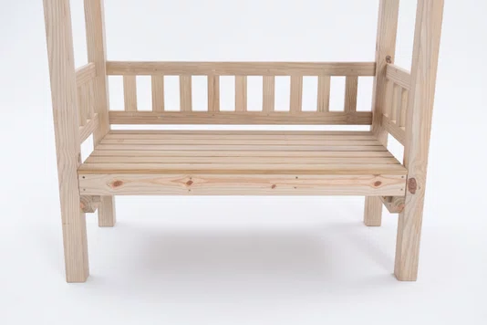 Pergolado com banco para jardim de madeira Pinus tratado 1,75x0,90 metros - Modelo Chardonnay