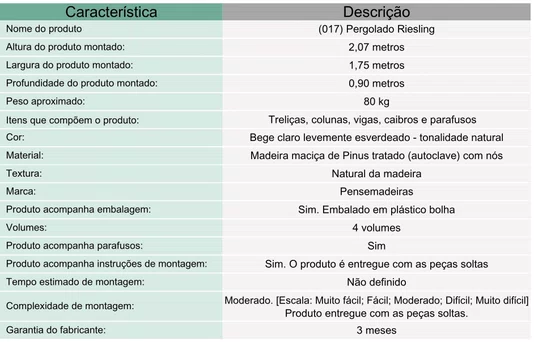 Pergolado para jardim de madeira Pinus tratado 1,75x0,90 metros - Modelo Riesling