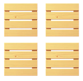 KIT 4 peças de deck modular de madeira Pinus tratado 30x30 centímetros para área externa (Cobre 0,36 m²)
