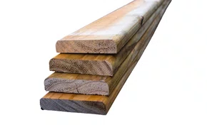 KIT 5 peças deck de madeira Pinus tratado com nós 9x290 centímetros (Cobre 1,30 m²)