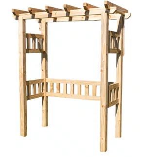 Pergolado para jardim de madeira Pinus tratado 1,75x0,90 metros - Modelo Riesling