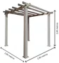 KIT Pergolado de madeira Pinus tratado 2,90x2,90 metros + Brise lateral ripado